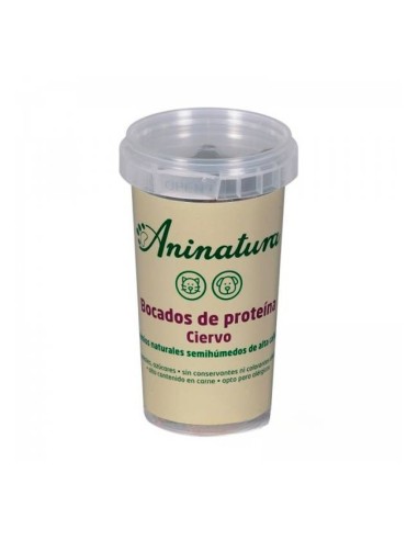Premios Bocados de proteína de Ciervo Aninatura. Snacks y complementos naturales para perros.