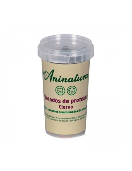Premios Bocados de proteína de Ciervo Aninatura. Snacks y complementos naturales para perros.
